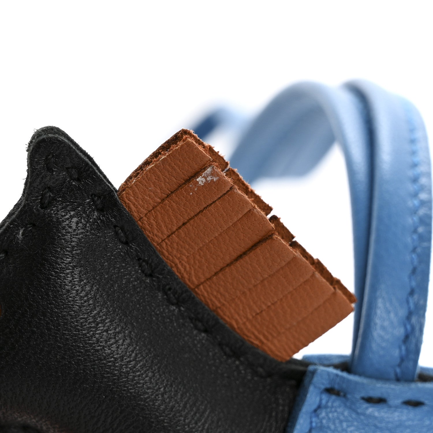 Hermes Milo Lambskin Grigri Rodeo Horse Bag Charm PM Black Bleu Encre Gold 5 of 6