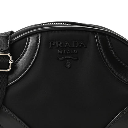 Prada Nylon Soft Calfskin Bowling Crossbody Bag Black 7 of 9