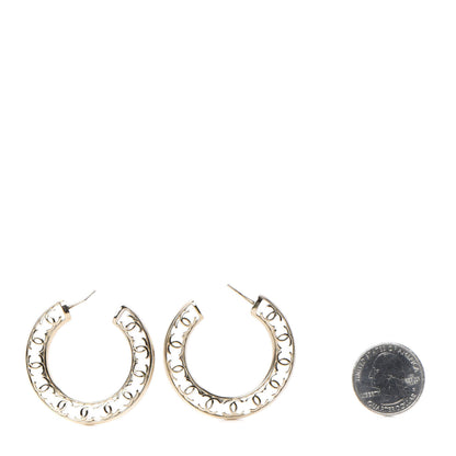 Chanel CC Hoop Earrings Gold 2 of 4