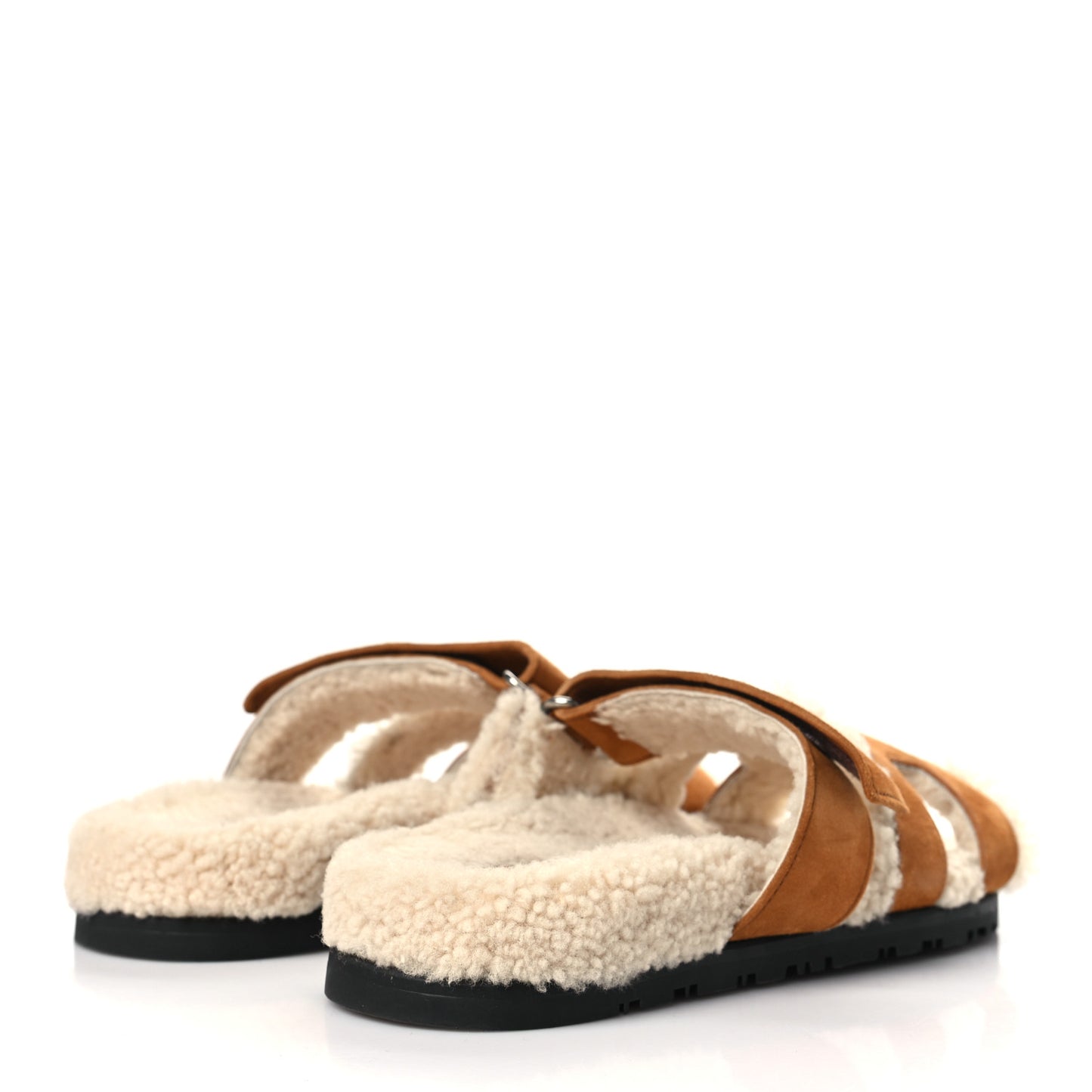 Suede Goatskin Woolskin Womens Chypre Sandals 37 Naturel Ecru