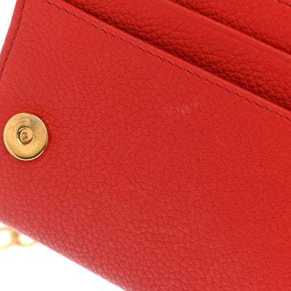 Prada Vitello Grain Metal Oro Chain Wallet Lacca 8 of 11