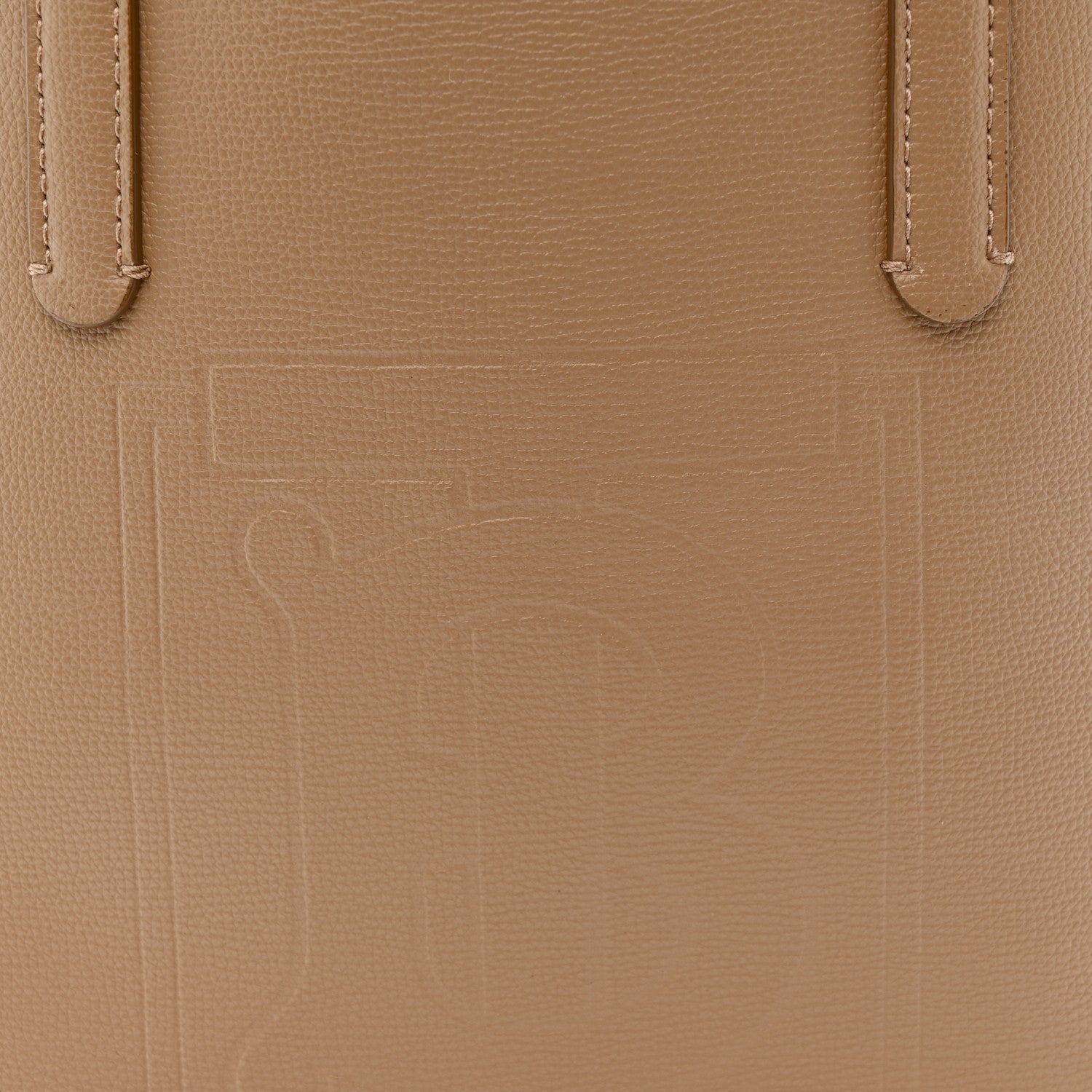 Burberry Calfskin TB Motif Embossed Medium Tote Camel 7 of 12