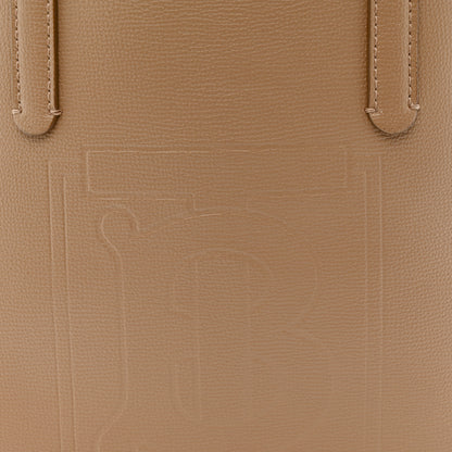 Burberry Calfskin TB Motif Embossed Medium Tote Camel 7 of 12