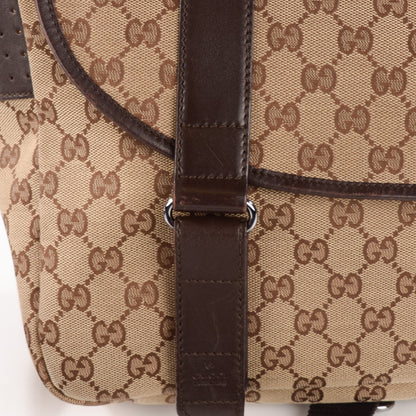 Gucci Monogram Medium Double Buckle Flap Messenger Bag Beige Dark Brown 5 of 11