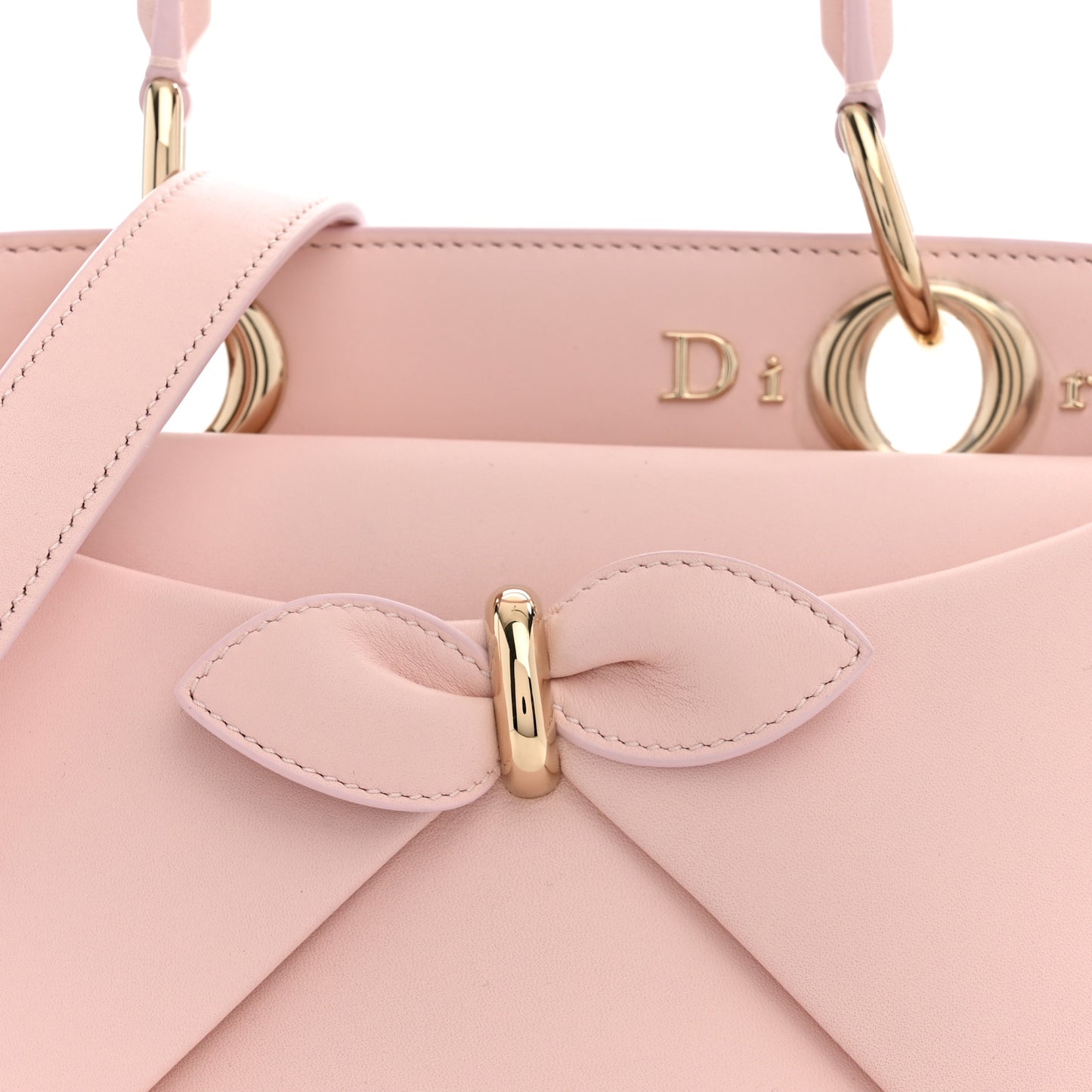 Shiny Smooth Calfskin Small Cigale Bag Rose Songe