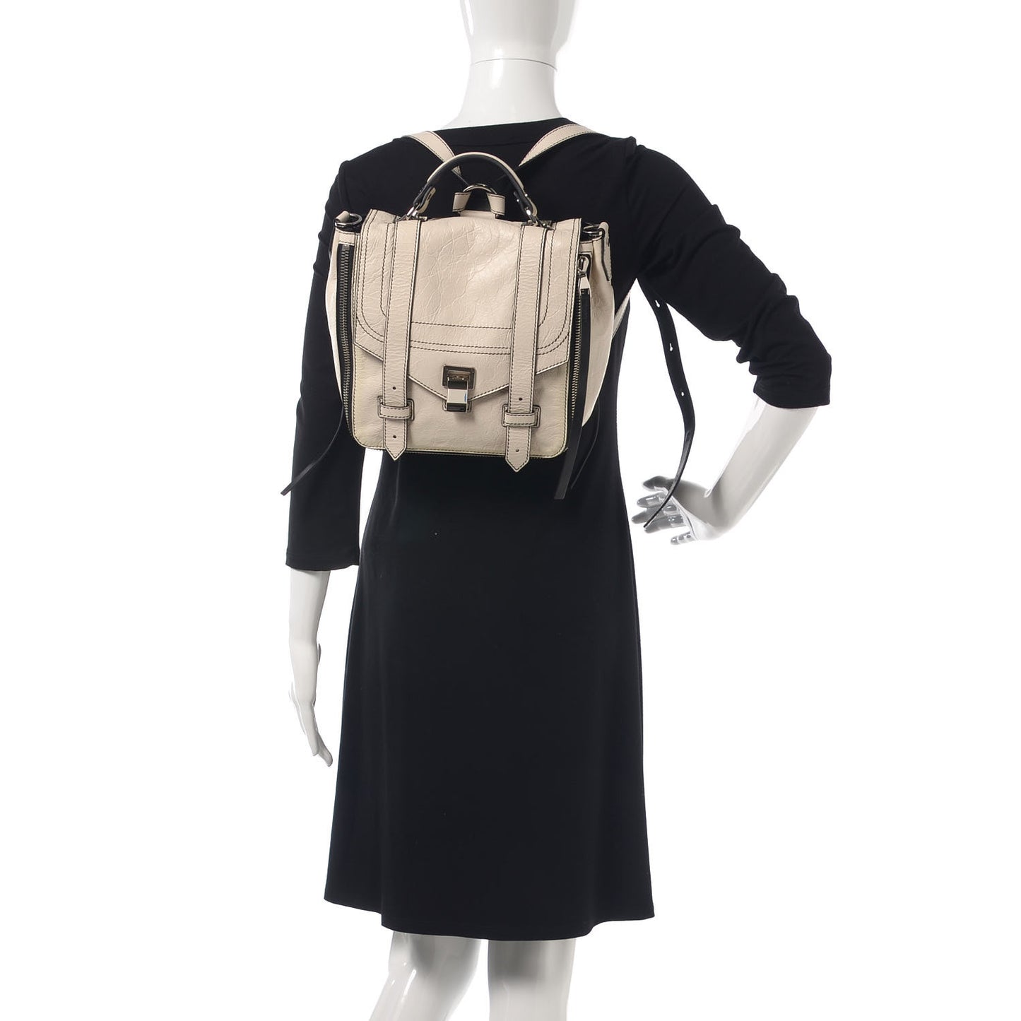 Crackled Lambskin PS1 Plus Zip Backpack Clay