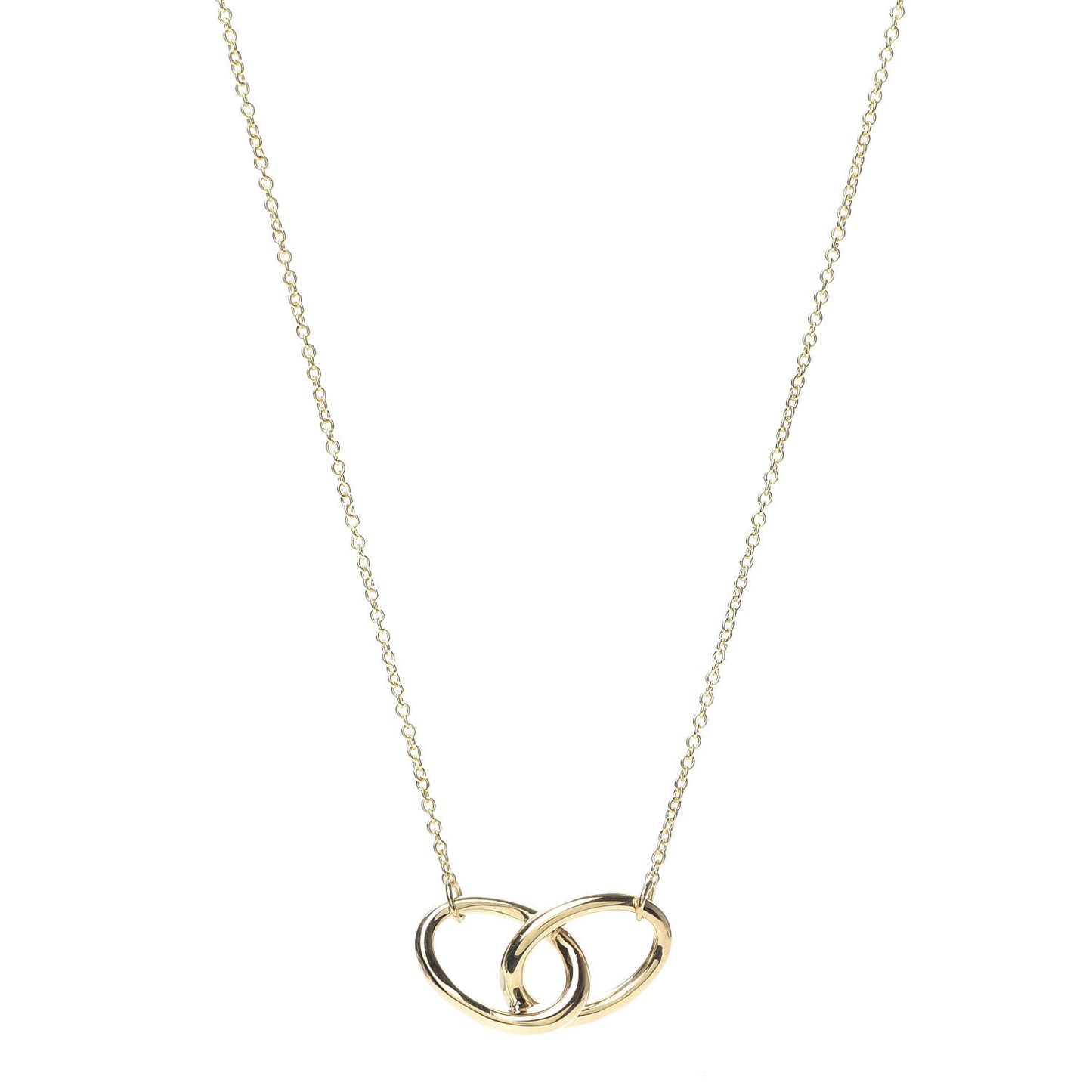 18K Yellow Gold Elsa Peretti Interlocking Ovals Pendant Necklace