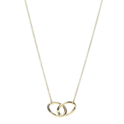 Tiffany 18K Yellow Gold Elsa Peretti Interlocking Ovals Pendant Necklace 1 of 5