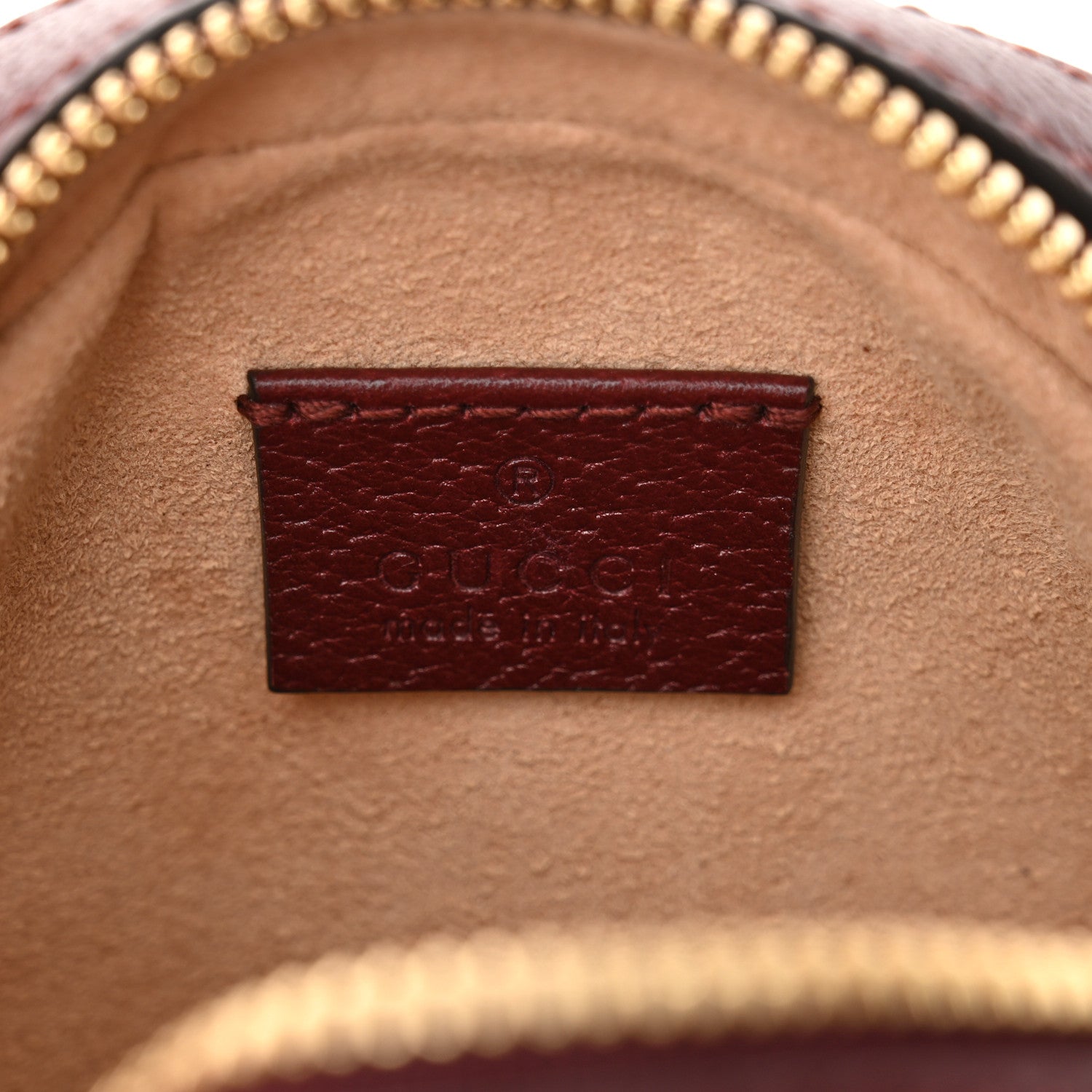 Gucci Soft Textured Calfskin Web Mini Ophidia Round Shoulder Bag Vintage Bordeaux 6 of 10