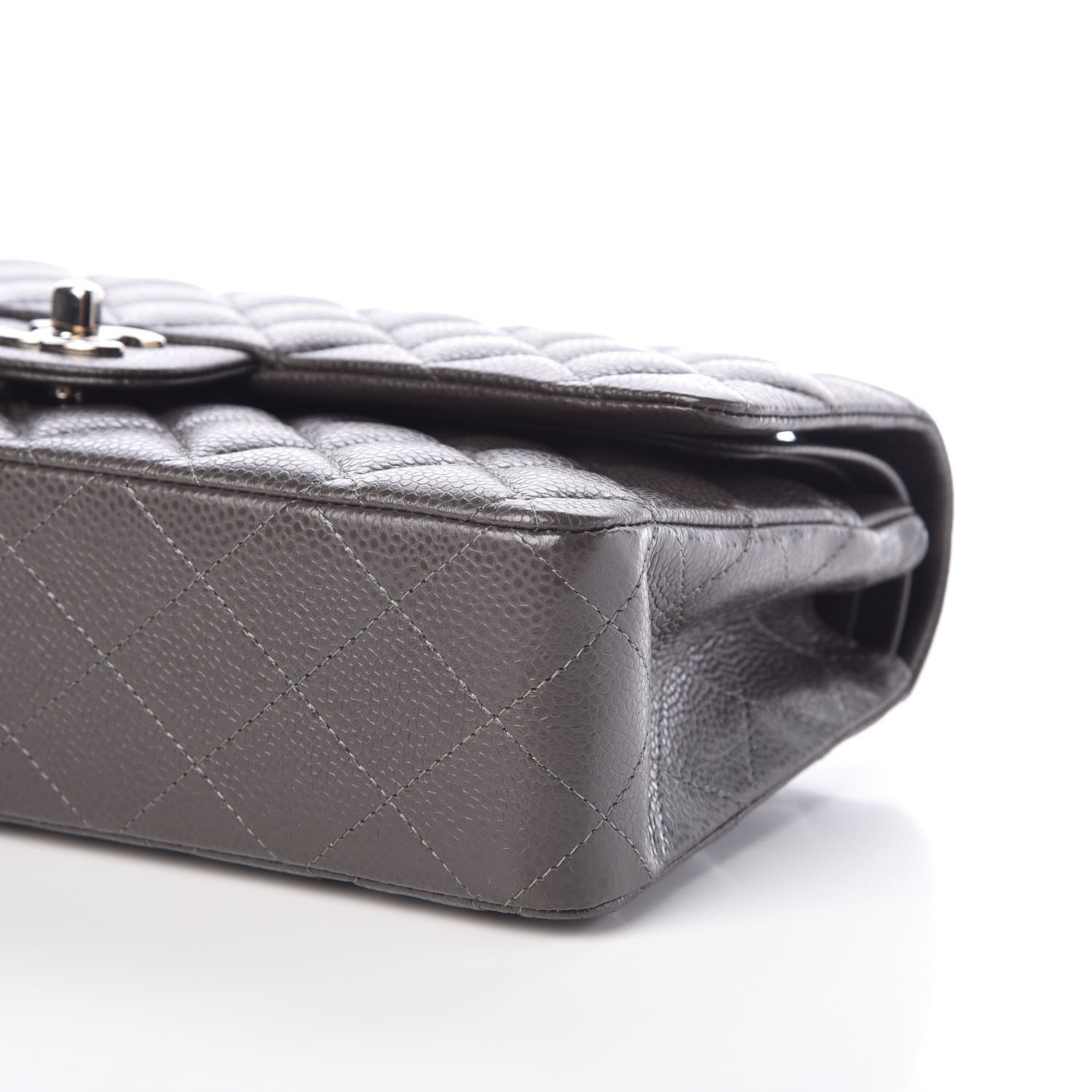 Chanel Caviar Quilted Medium Double Flap Dark Grey 6 of 10