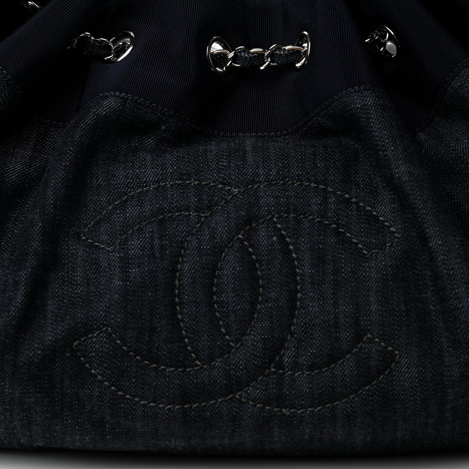 Chanel Denim Stretch Large CC Spirit Cabas Tote Blue 8 of 10
