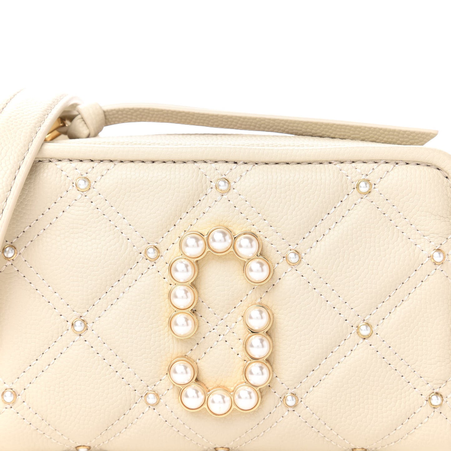 Calfskin Quilted Pearl The Softshot 17 Crossbody Oatmilk