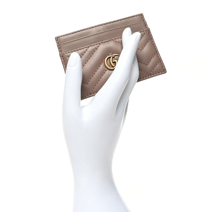 Gucci Calfskin Matelasse GG Marmont Card Holder Porcelain Rose 2 of 10