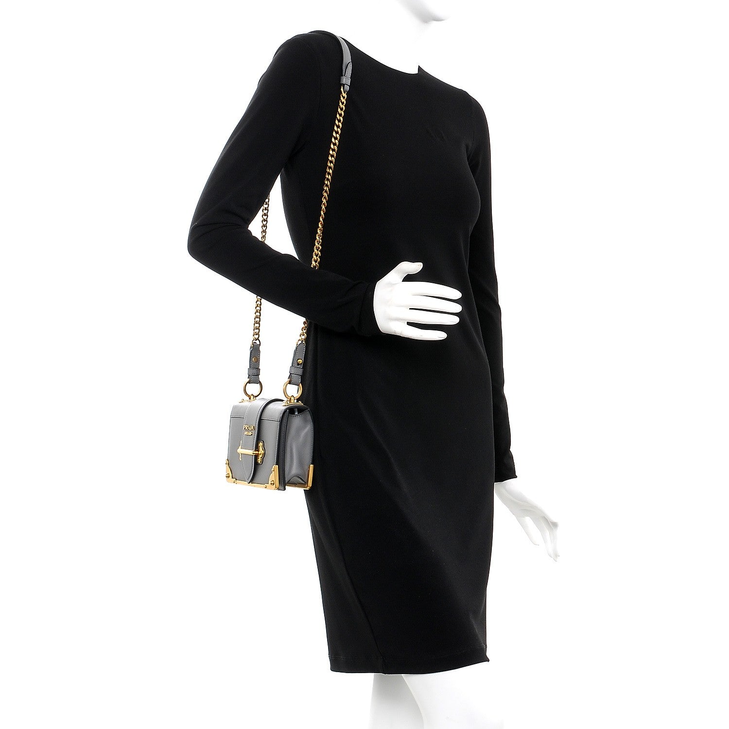 Prada City Calf Saffiano Cahier Bag Marmo 2 of 7
