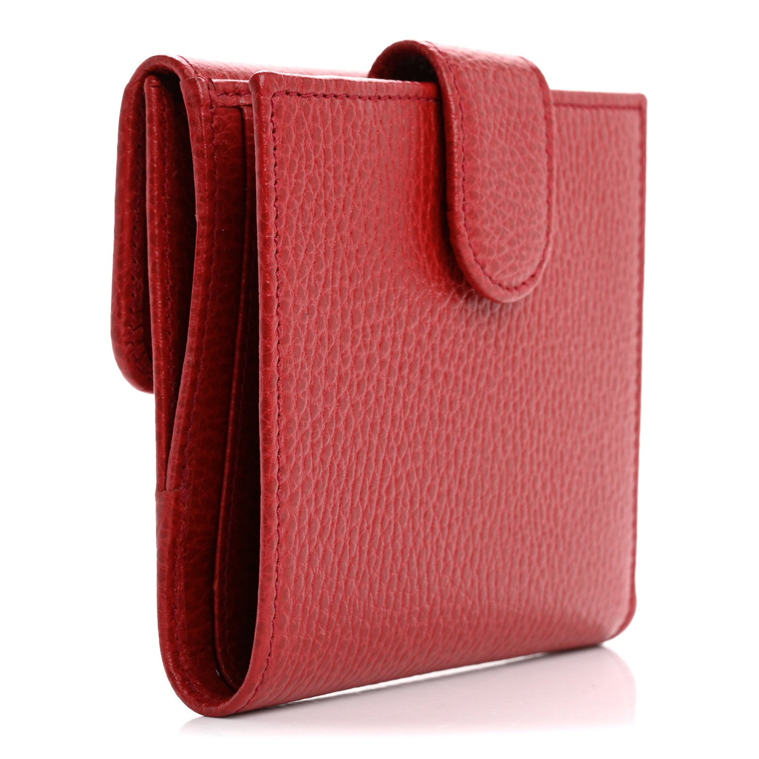Gucci Dollar Calfskin Interlocking G French Wallet Rosso 3 of 10