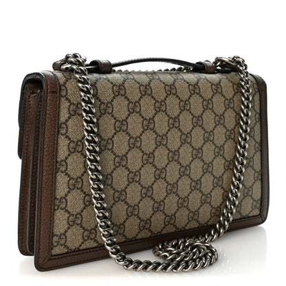 Gucci GG Supreme Monogram Textured Dollar Calfskin Top Handle Dionysus Shoulder Bag Beige Ebony New Acero 5 of 21