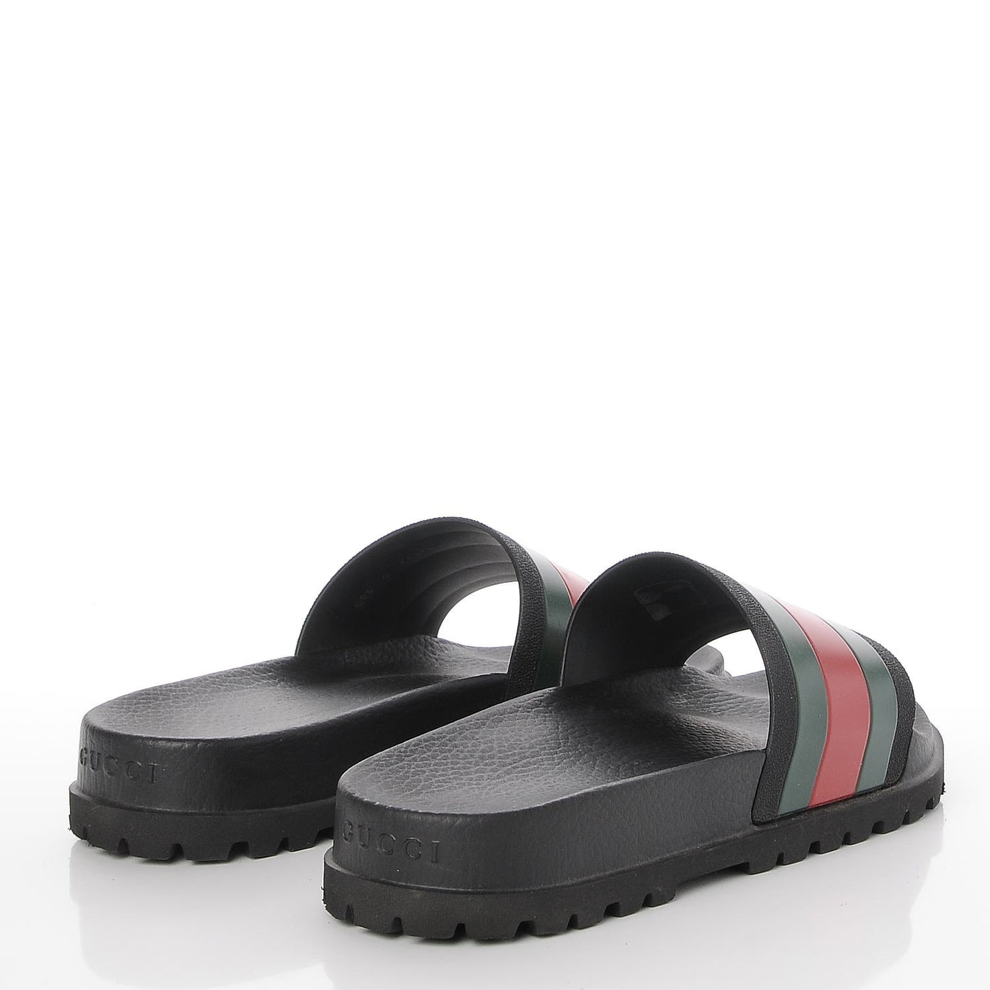 Rubber Web Mens Lug Sole Slide Sandals 9 Black Green Red