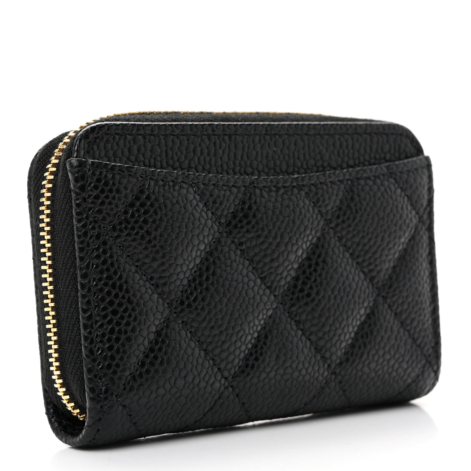 Chanel Caviar Quilted Zip Coin Purse Black 2 of 3