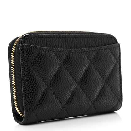 Chanel Caviar Quilted Zip Coin Purse Black 2 of 3