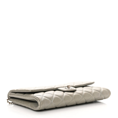 Chanel Lambskin Quilted Clutch With Chain Flap Grey 3 of 13