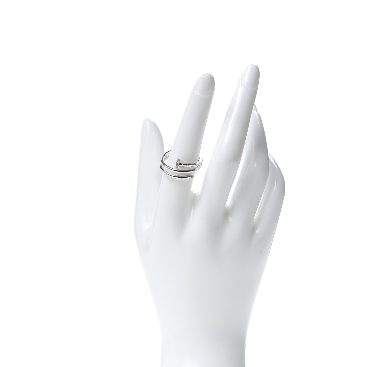 Cartier 18K White Gold Diamond Double Juste Un Clou Ring 57 8 2 of 7