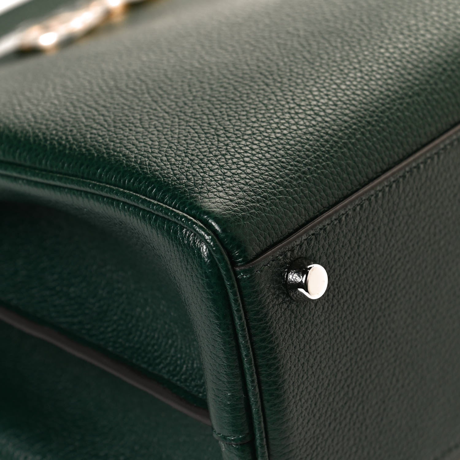 Gucci Grainy Calfskin Medium Zumi Top Handle Bag Vintage Green 12 of 12