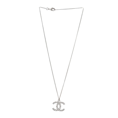 Chanel Baguette Crystal CC Necklace Silver 3 of 4