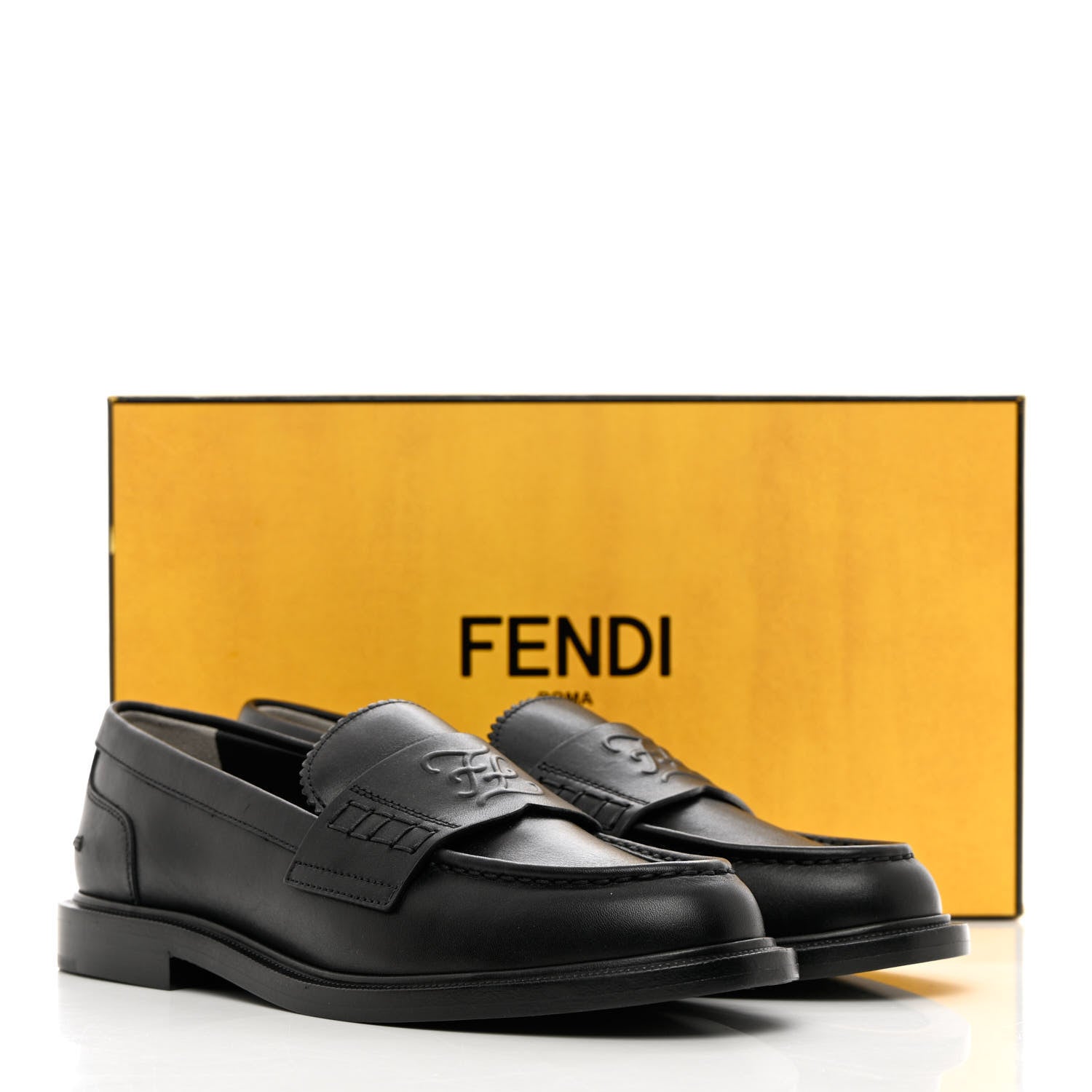 Fendi Calfskin Karligraphy Loafers 37 Black 13 of 13