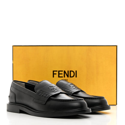 Fendi Calfskin Karligraphy Loafers 37 Black 13 of 13