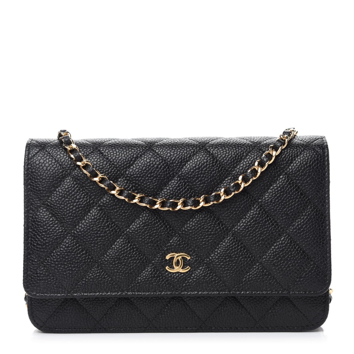 Caviar Quilted Wallet On Chain WOC Black