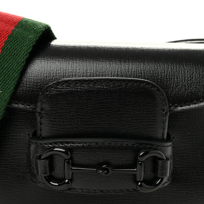 Gucci Azalea Calfskin Web Monochrome Horsebit 1955 Wallet On Strap Black 7 of 10
