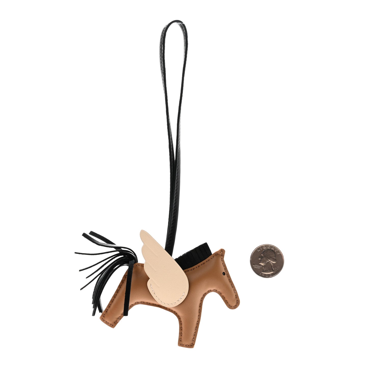 Milo Lambskin Grigri Rodeo Pegase Horse Bag Charm PM Chai Black Nata