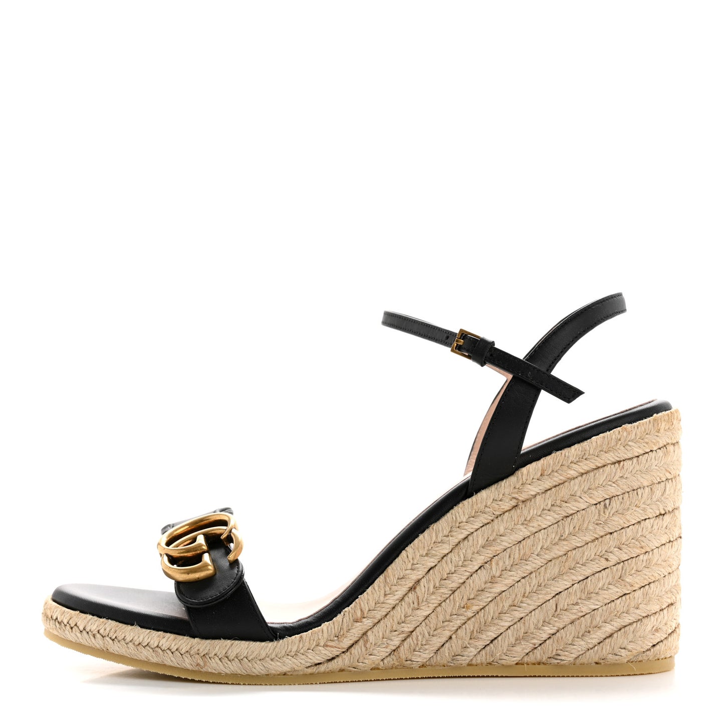 Galassia Aitana Espadrille 10/95mm Wedge Sandals 39.5 Black
