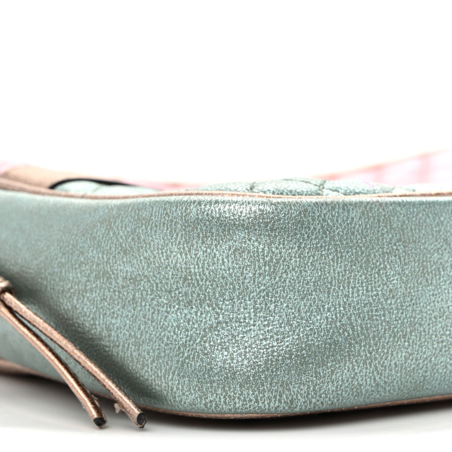 Gucci Laminated Nappa Trapuntata Small Zumi Shoulder Bag Rosa Lago Rame 9 of 11