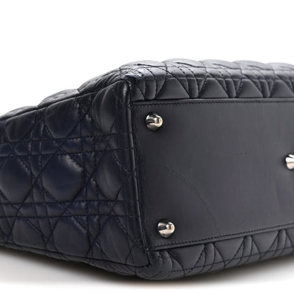Christian Dior Lambskin Cannage Large Lady Dior Royal Blue 9 of 11