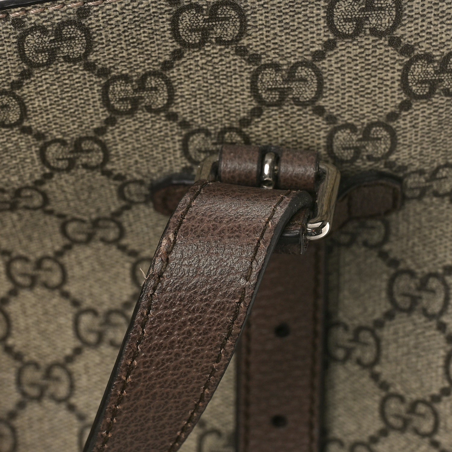 Gucci GG Supreme Monogram Textured Dollar Calfskin Small Detail Tote Beige Ebony New Acero 11 of 15