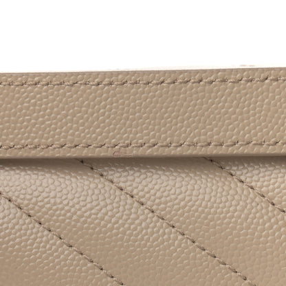 Saint Laurent Grain De Poudre Matelasse Chevron Large Monogram Satchel Dark Beige 11 of 14