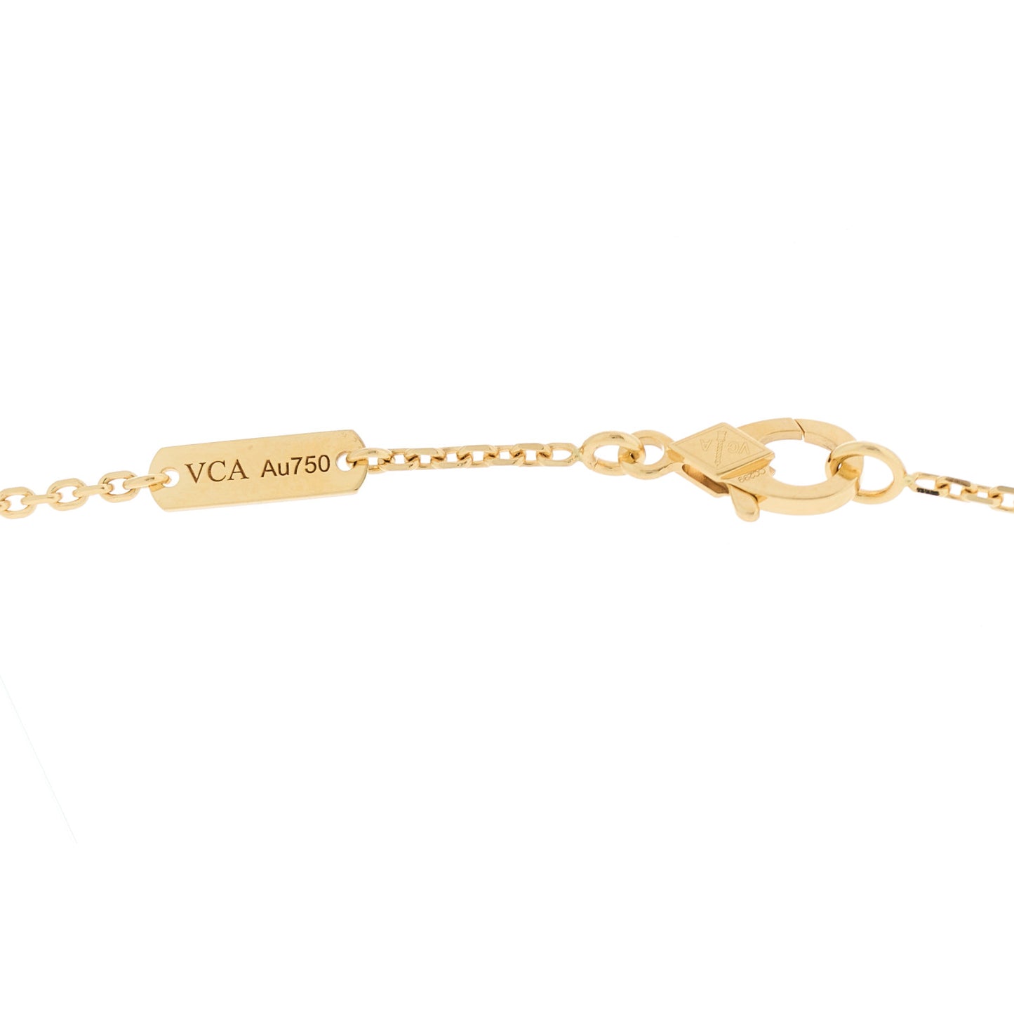 18K Yellow Gold Black Onyx Vintage Alhambra Pendant Necklace