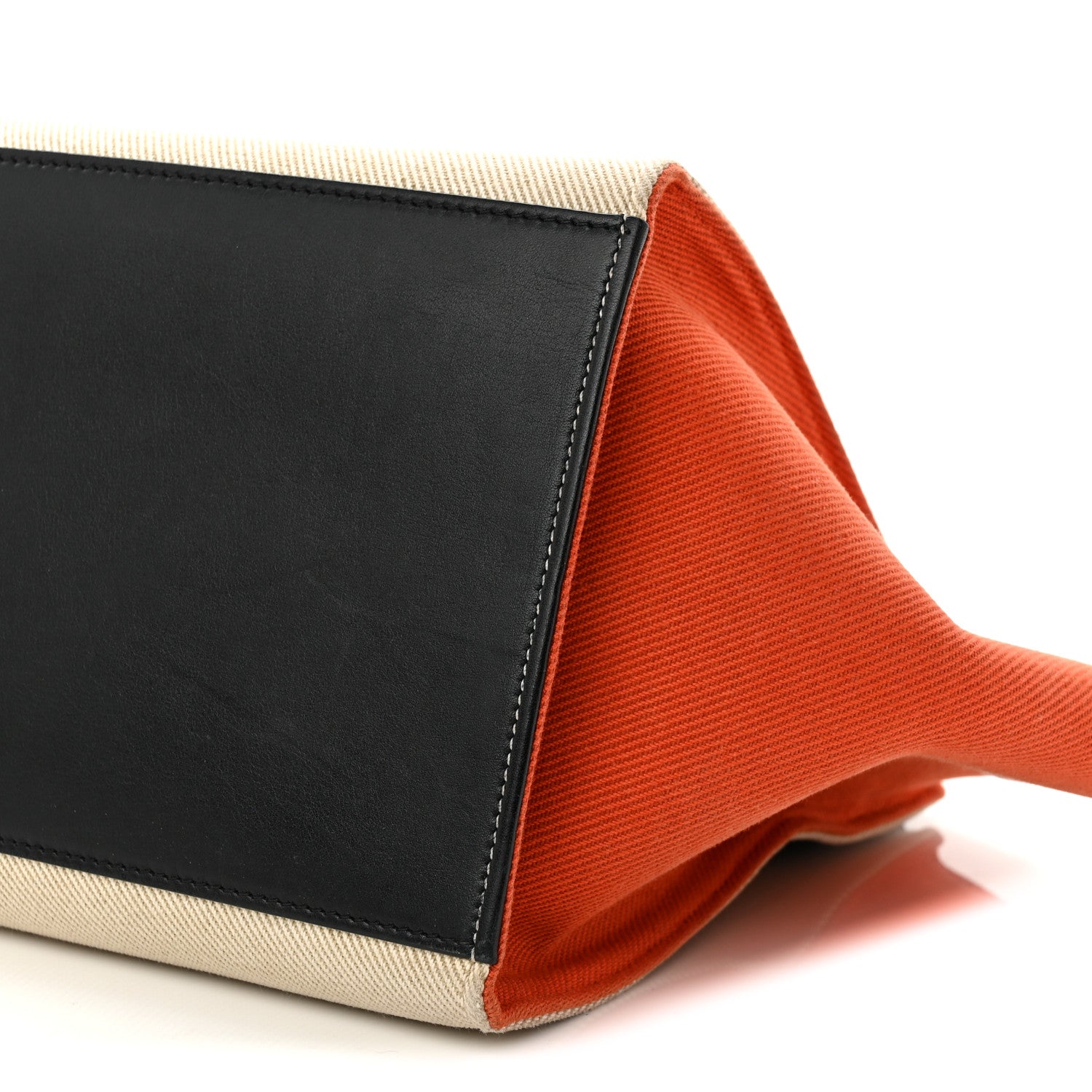 Celine Smooth Calfskin Linen Small Tri-Color Trapeze Orange 9 of 10