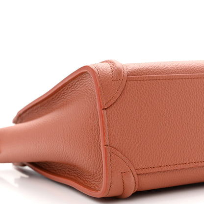 Celine Drummed Calfskin Nano Luggage Lychee 9 of 12