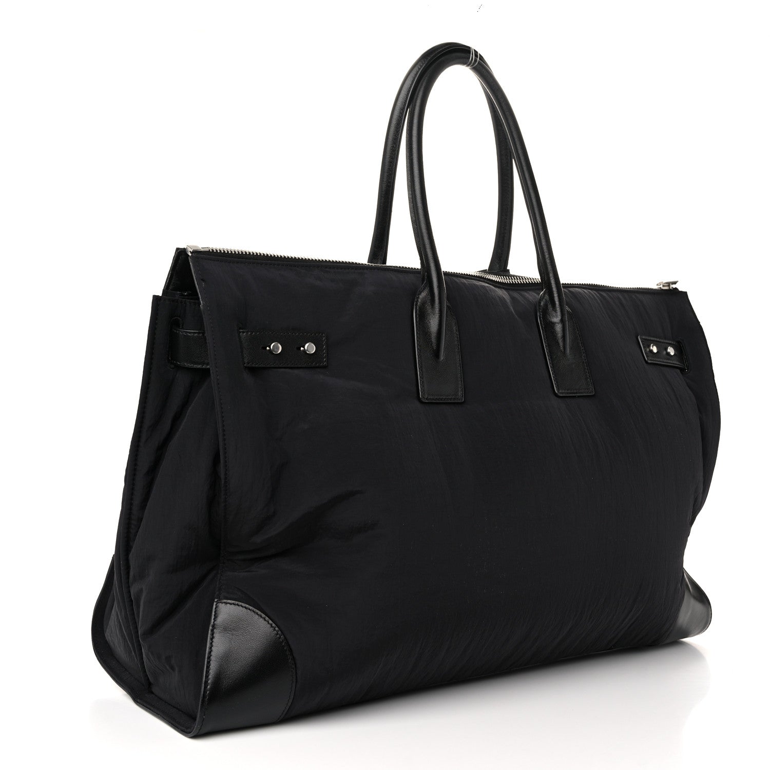 Saint Laurent Nylon Calfskin 48H Sac De Jour Duffle Black 1604913