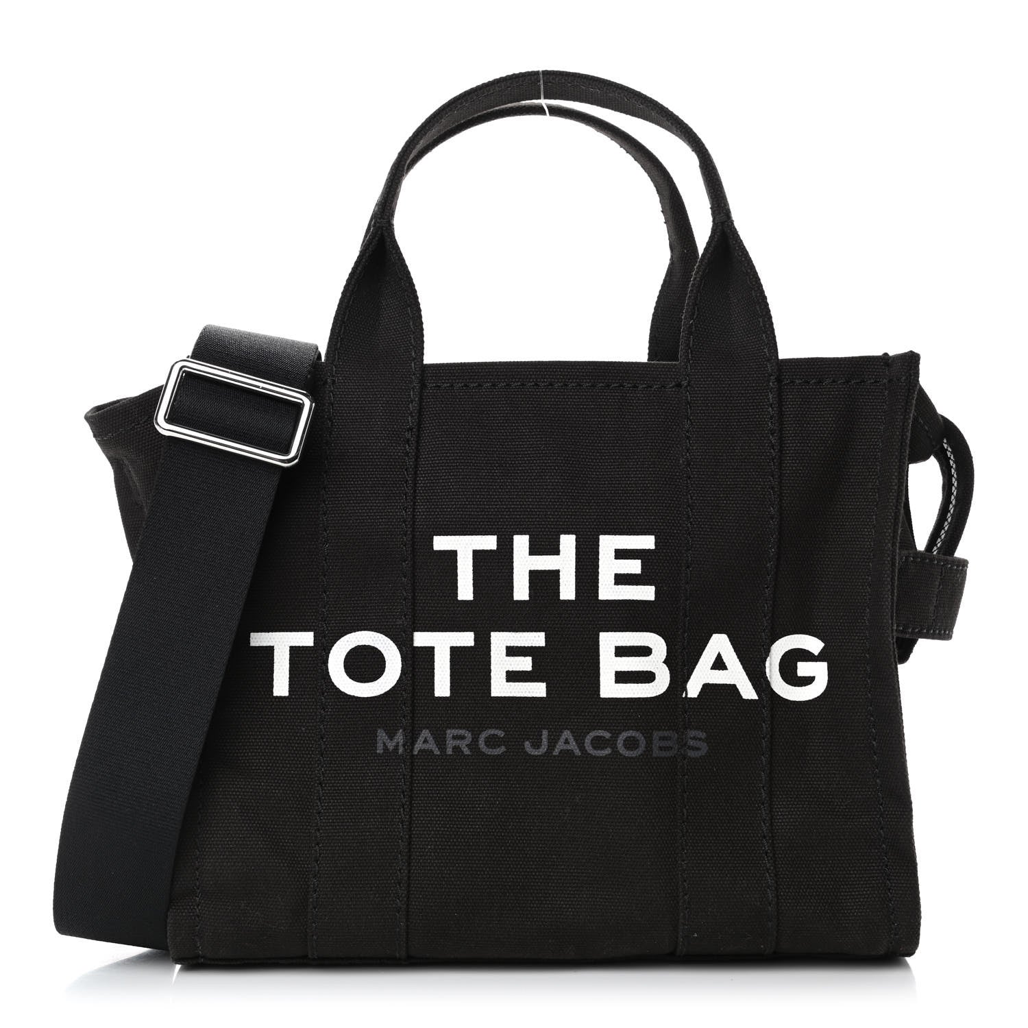 Marc Jacobs Cotton Canvas Small The Traveler Tote Bag Black 1 of 5