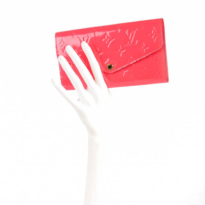 Louis Vuitton Vernis Sarah Wallet NM Rose Litchi 2 of 7
