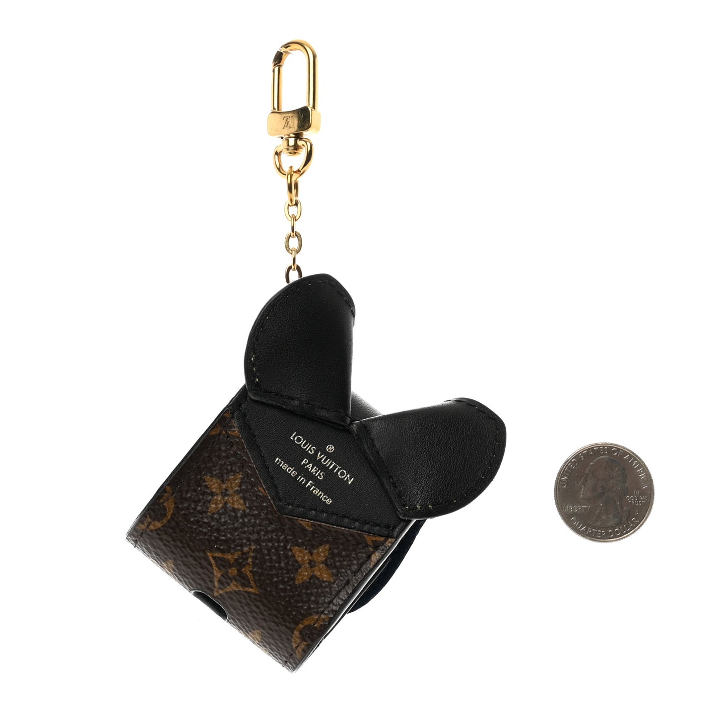 Monogram Cat Earphones Case Black
