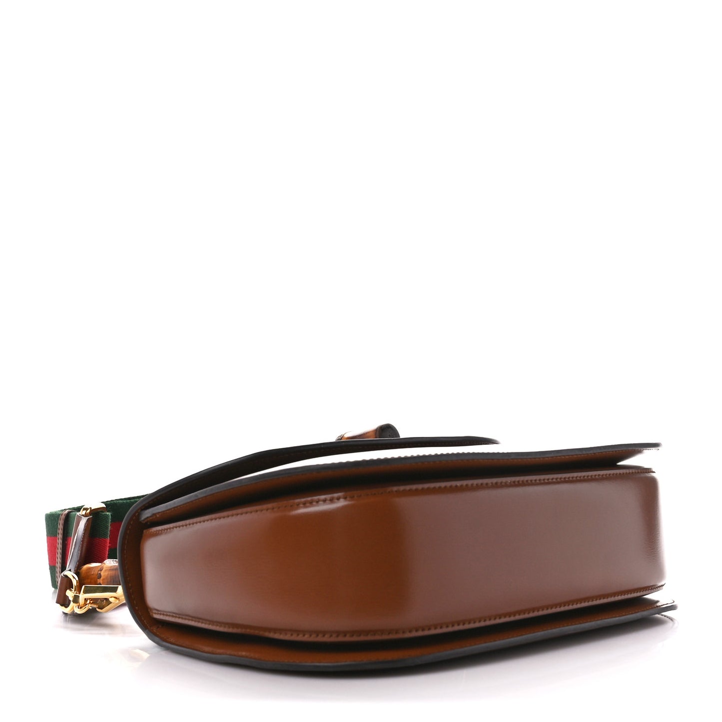 Boarded Dyana Lux Calfskin Web Medium Bamboo 1947 Top Handle Bag Brown