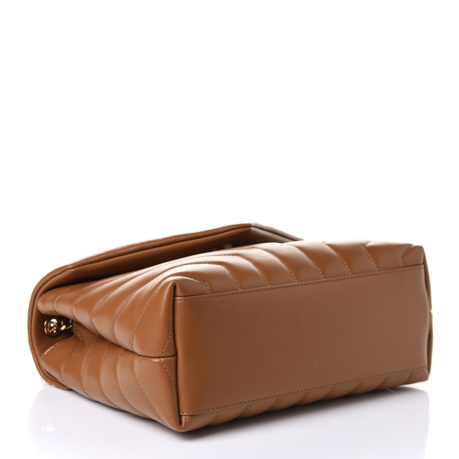 Saint Laurent Calfskin Y Quilted Monogram Small Loulou Chain Satchel Dark Natural 4 of 11