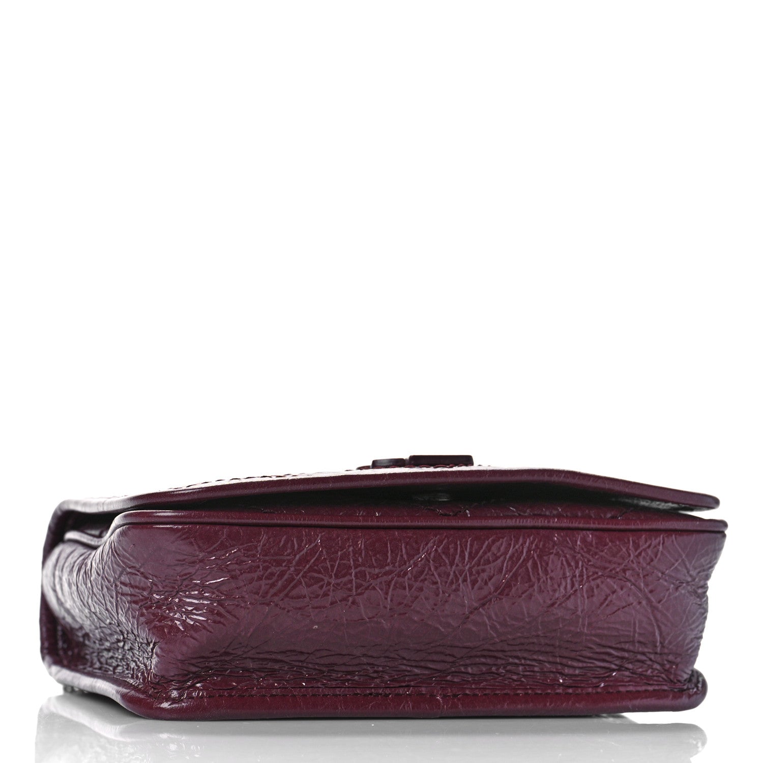 Saint Laurent Crinkled Calfskin Matelasse Monogram Niki Chain Wallet Dark Legion Red 4 of 8