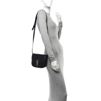 Saint Laurent Crocodile Embossed Calfskin Small Kaia Satchel Black 2 of 10