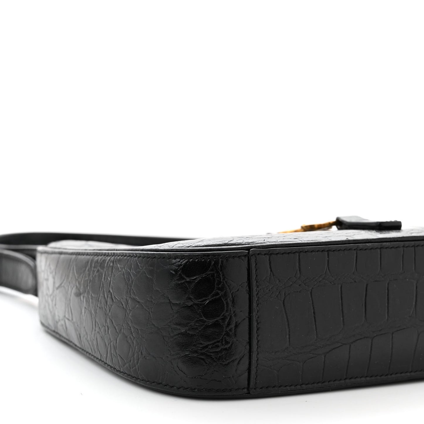 Calfskin Crocodile Embossed LE 5 A 7 Hobo Black