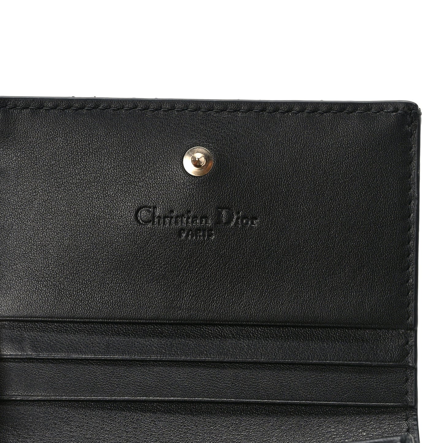 Patent Cannage Mini Lady Dior Gardenia Wallet Black